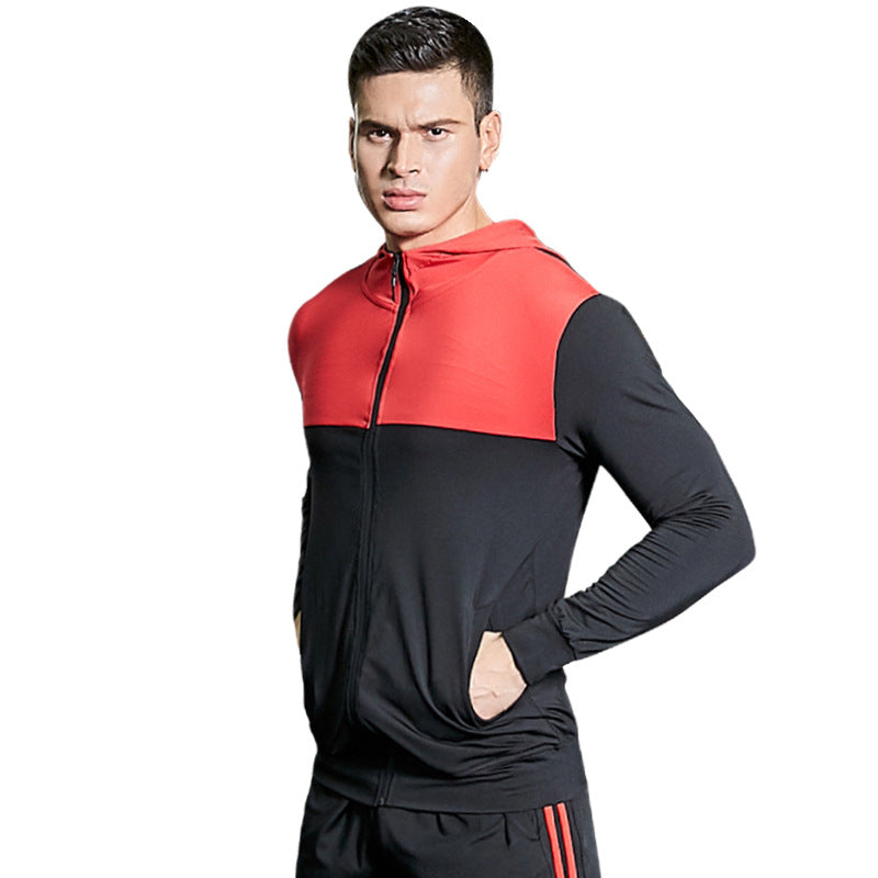 Men's Athletic Long Sleeved Shirt with Hoodie