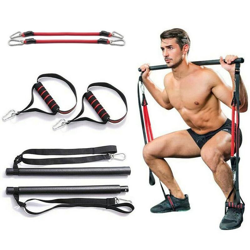 Yoga Pilates Squat Bar with Resistance Bands