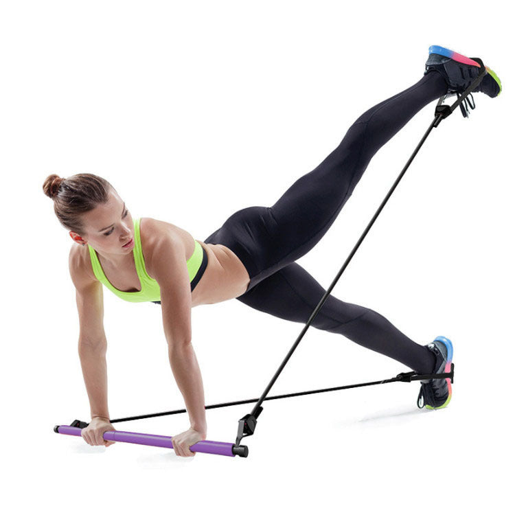 Yoga Pilates Squat Bar with Resistance Bands