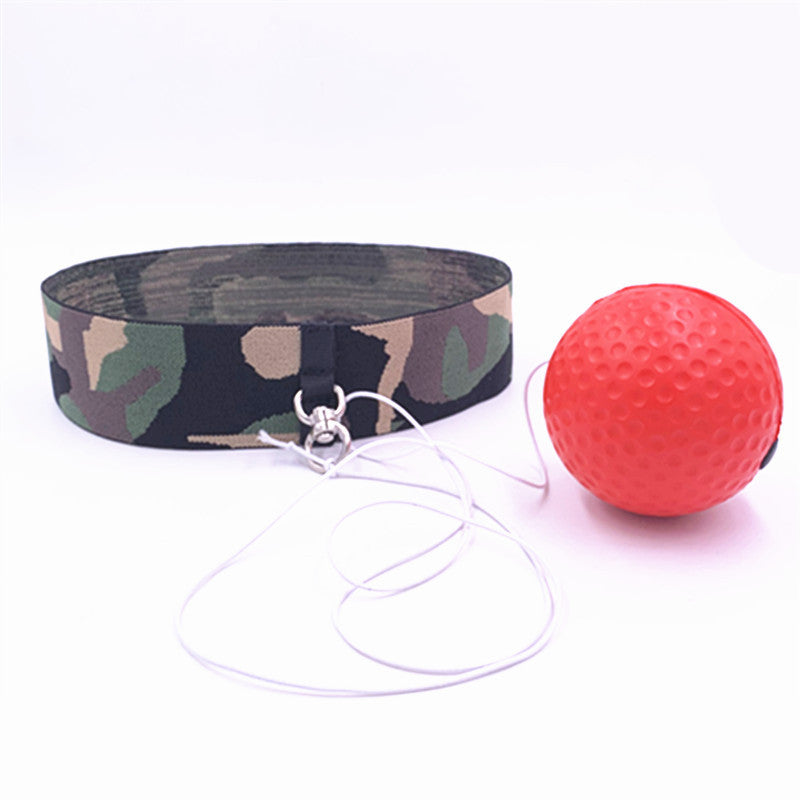 Head-mounted boxing reaction reflex training ball