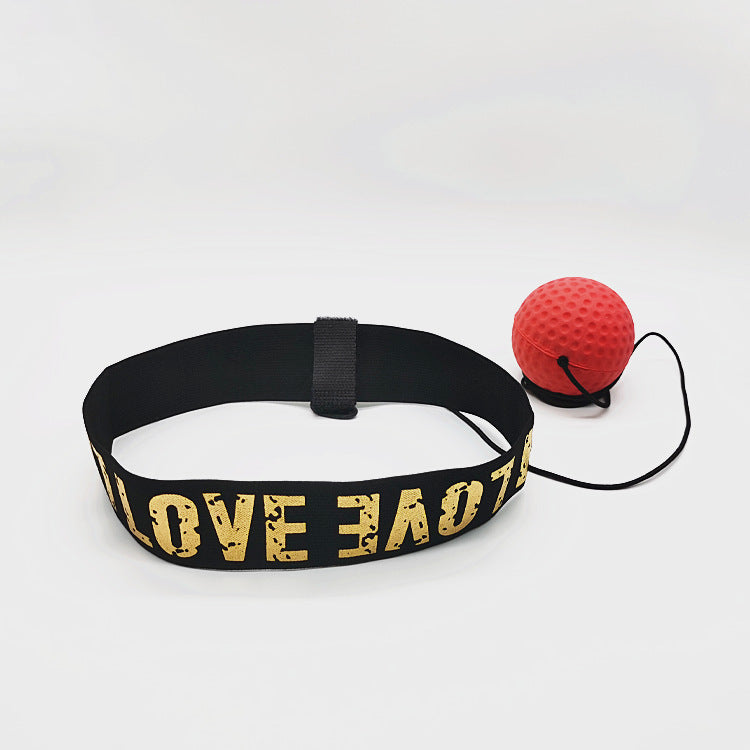 Head-mounted boxing reaction reflex training ball