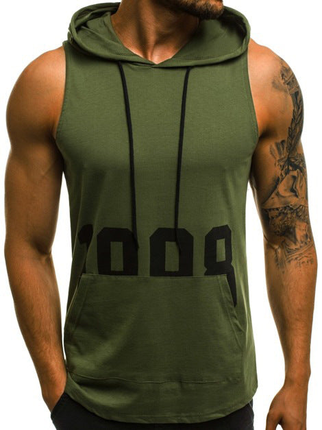 Men's Athletic Hooded Sleeveless Shirt