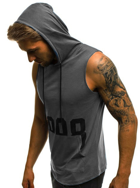 Men's Athletic Hooded Sleeveless Shirt