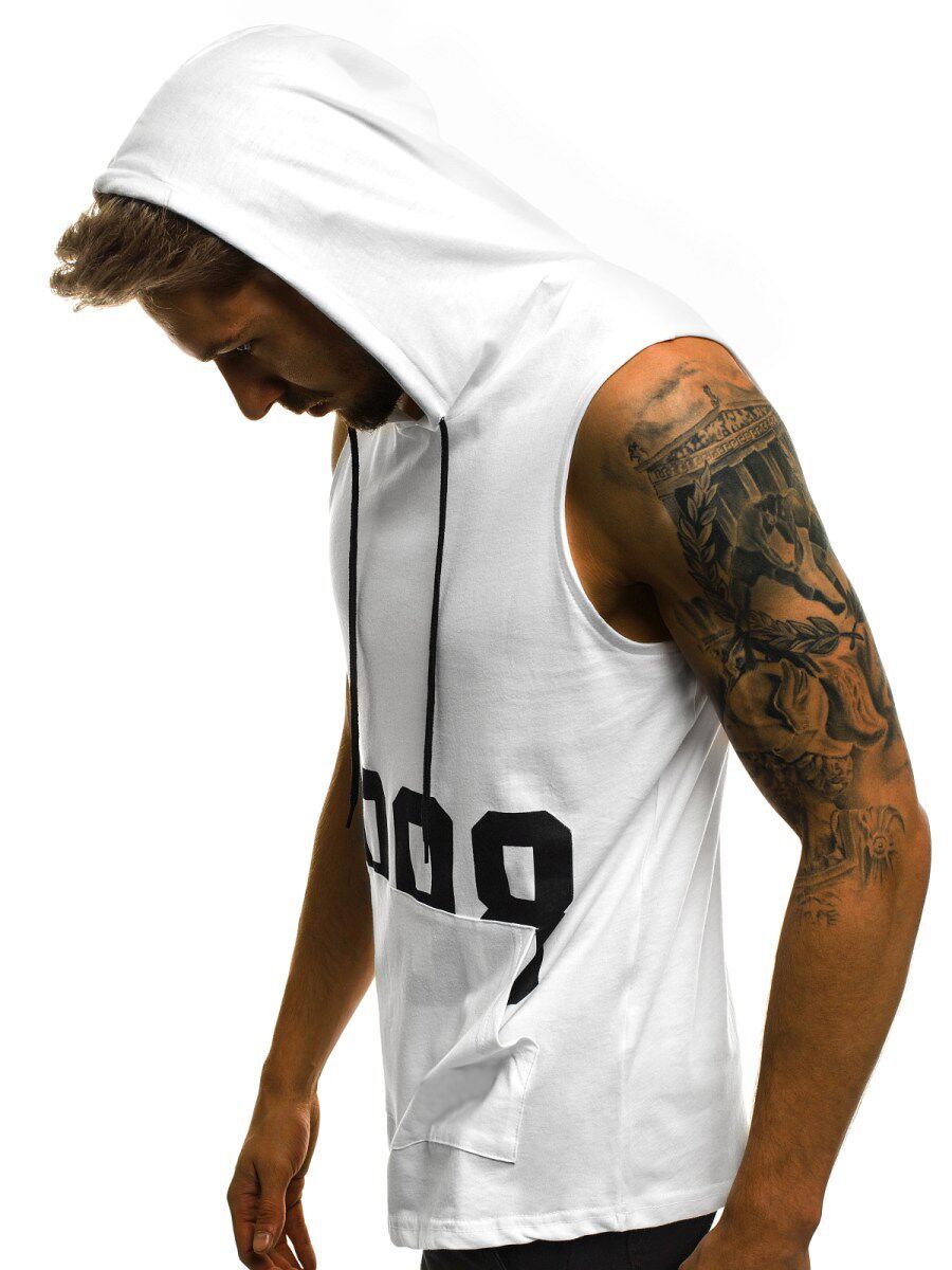 Men's Athletic Hooded Sleeveless Shirt