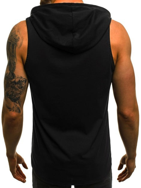 Men's Athletic Hooded Sleeveless Shirt