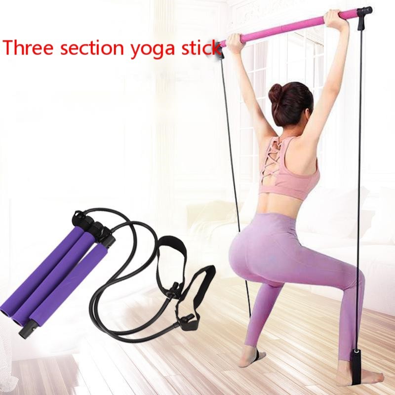 Yoga Pilates Squat Bar with Resistance Bands