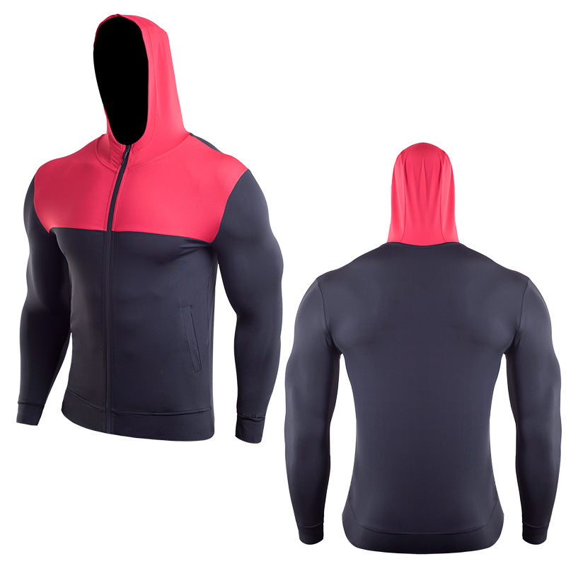 Men's Athletic Long Sleeved Shirt with Hoodie