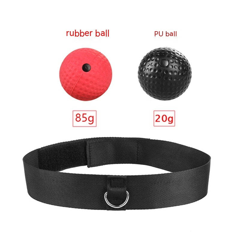 Head-mounted boxing reaction reflex training ball