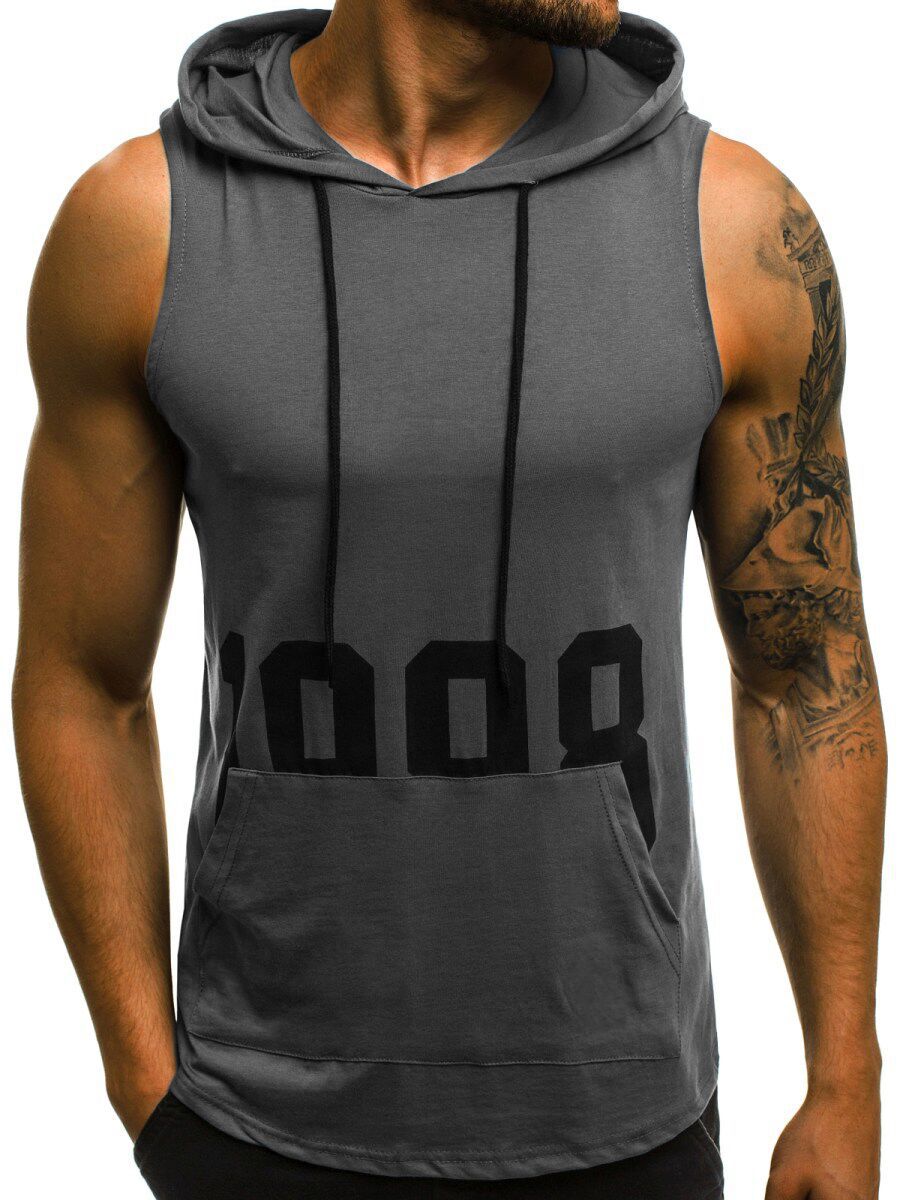 Men's Athletic Hooded Sleeveless Shirt