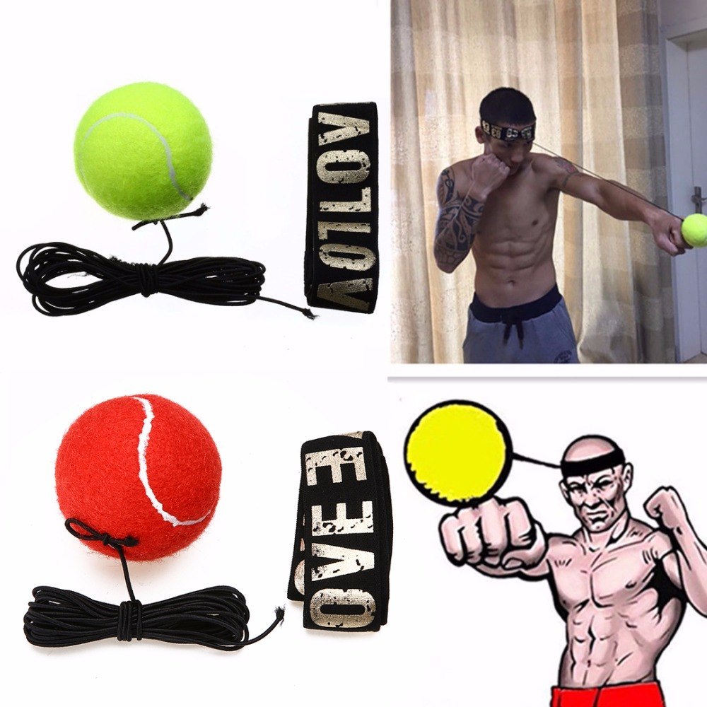 Head-mounted boxing reaction reflex training ball