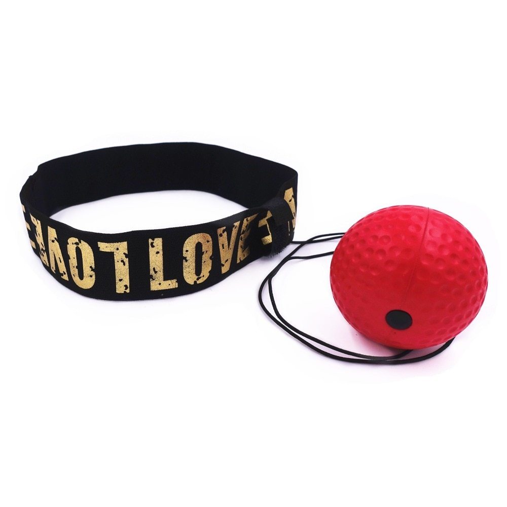 Head-mounted boxing reaction reflex training ball