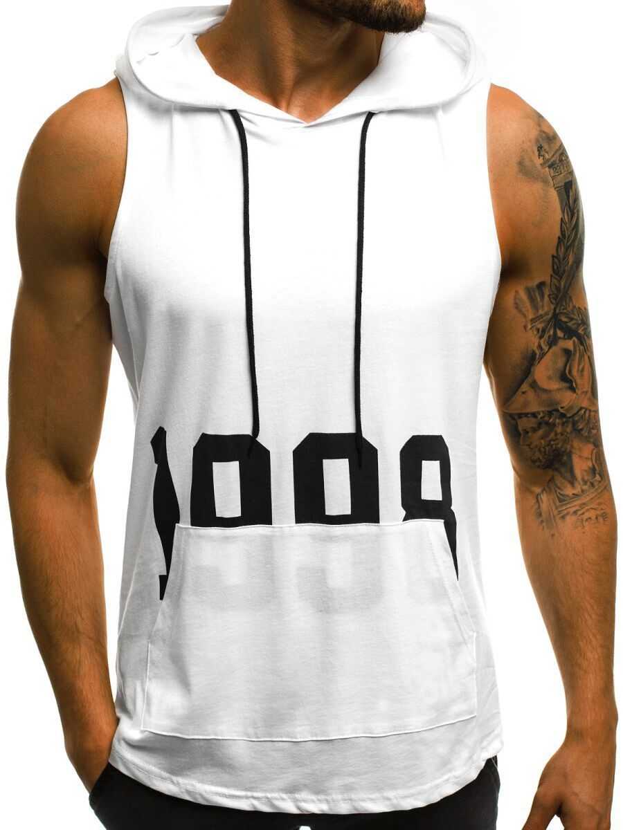 Men's Athletic Hooded Sleeveless Shirt