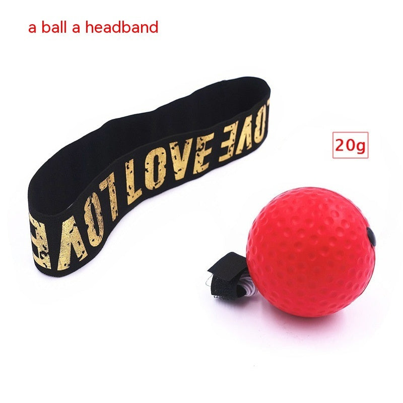 Head-mounted boxing reaction reflex training ball