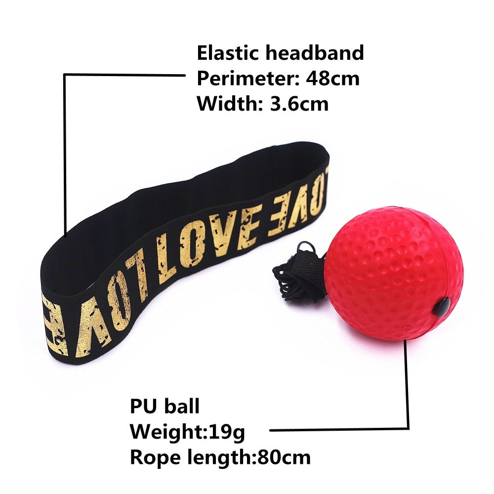 Head-mounted boxing reaction reflex training ball