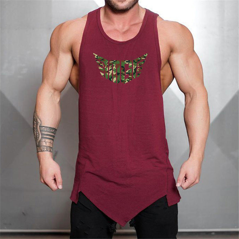 Camouflage Wings Muscle Men Sports Fitness Vest Casual Loose