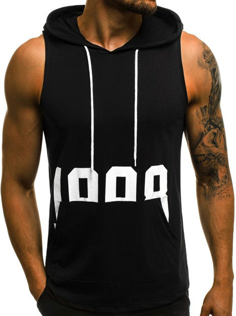 Men's Athletic Hooded Sleeveless Shirt