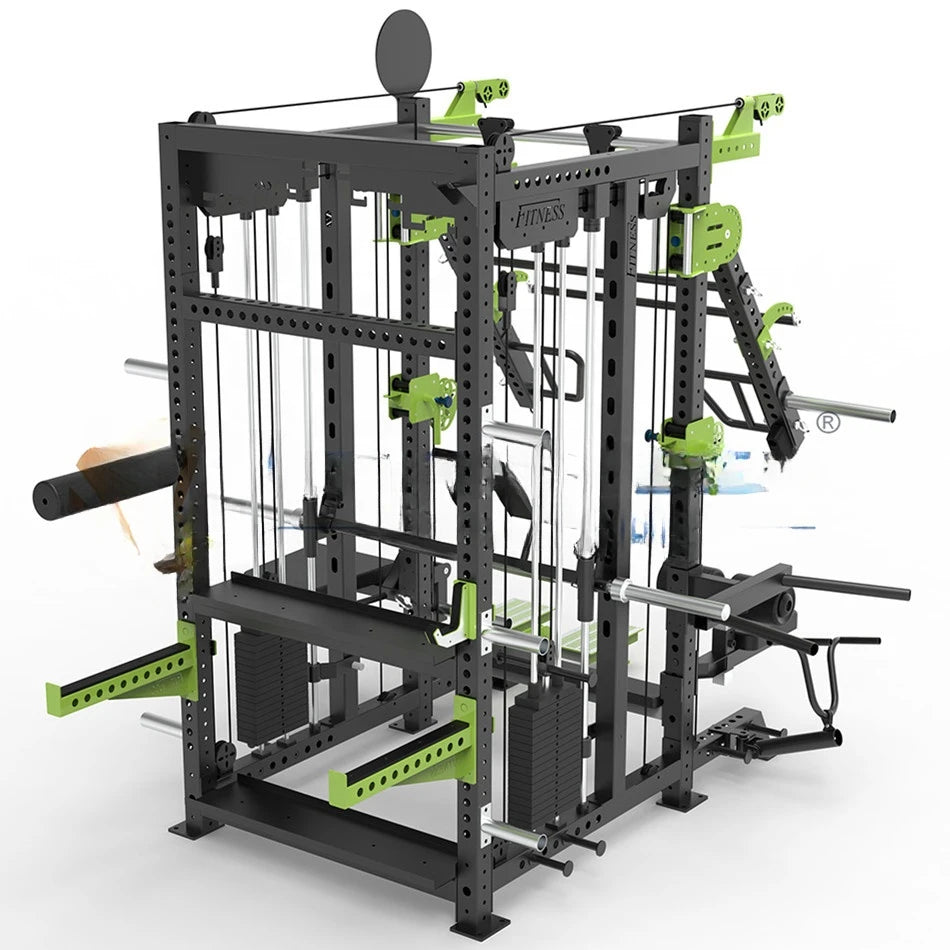 Gym All In One Trainer Multi Functional Machine Cable Crossover Power Rack Squat Machine Fitness Equipment