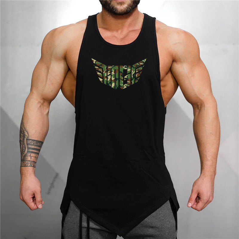 Camouflage Wings Muscle Men Sports Fitness Vest Casual Loose