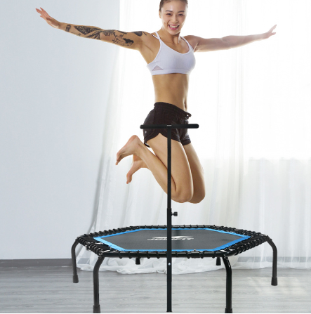 Fitness Trampoline With Handrail