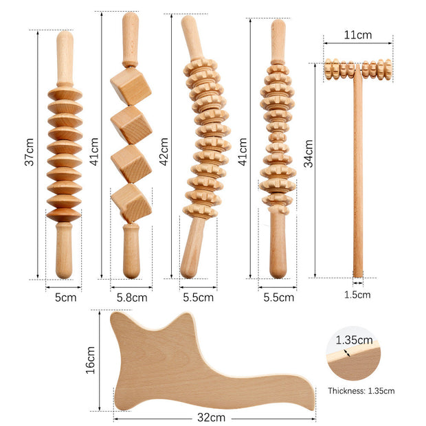 Wooden Massage Roller Set