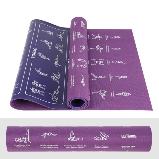 Yoga Mat with Yoga Exercise Instructions