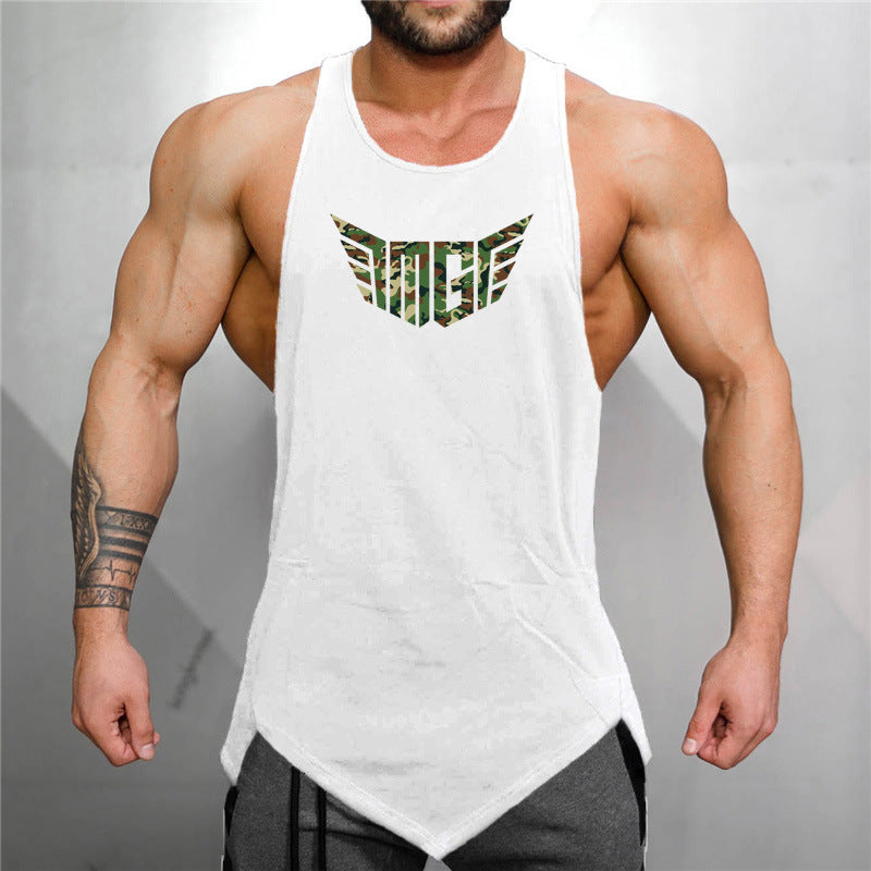 Camouflage Wings Muscle Men Sports Fitness Vest Casual Loose