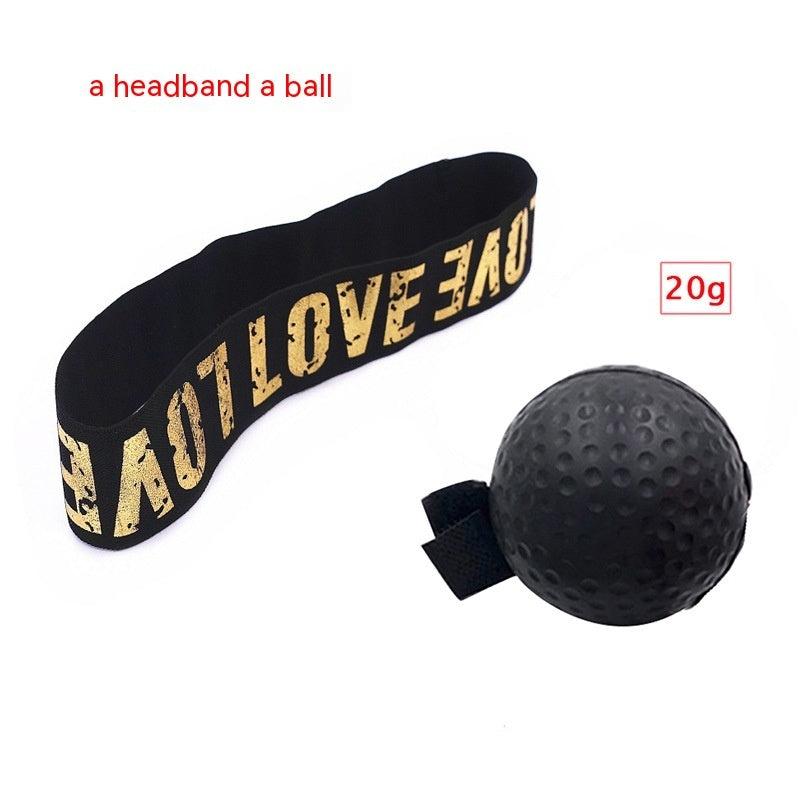 Head-mounted boxing reaction reflex training ball